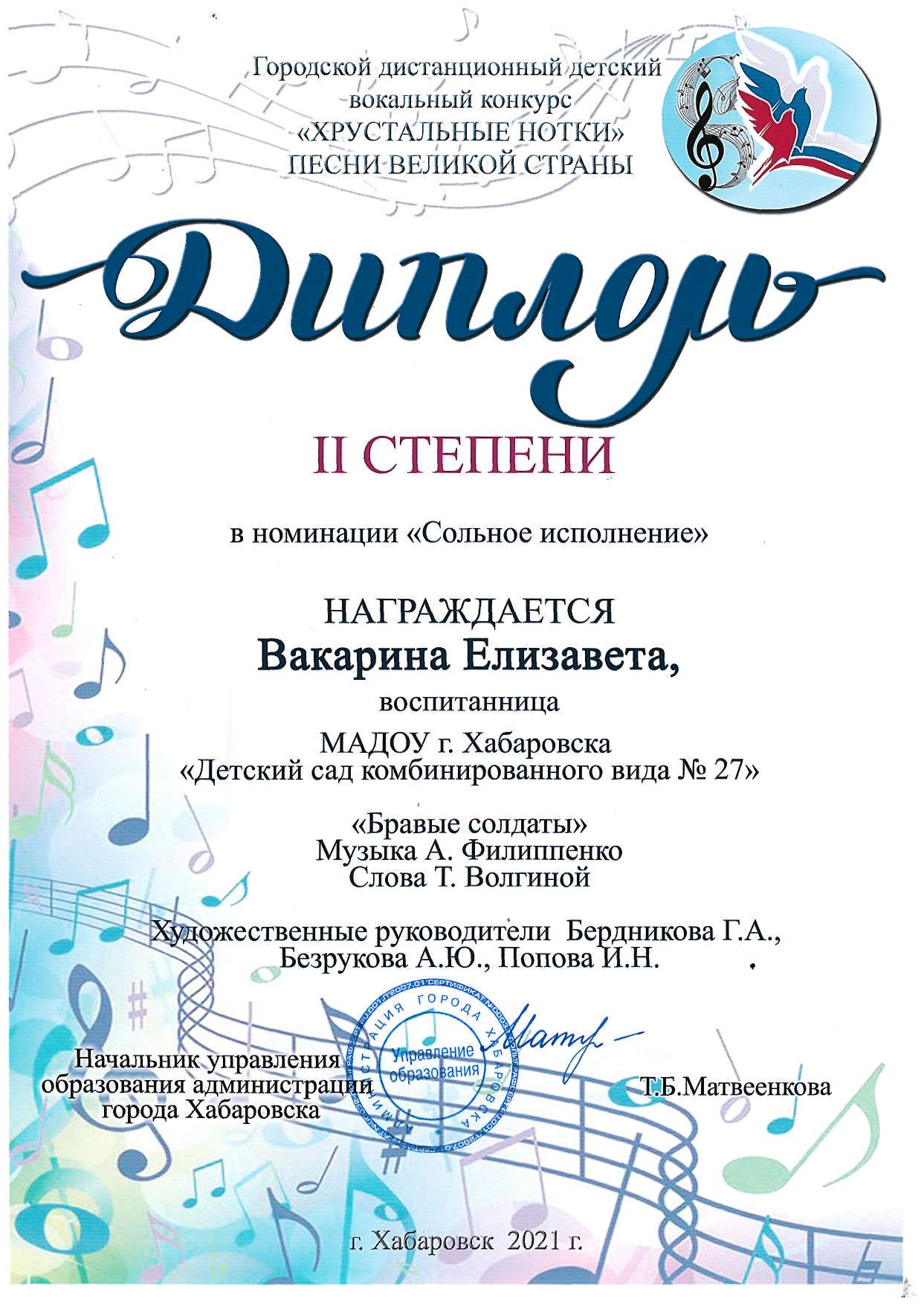 2 место вакарина елизавета